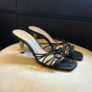 SCHUTZ black bamboo mule heel